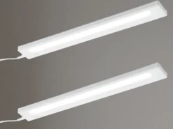 2er SET LED Unterbauleuchten flach mit 230V Direktanschluss, Länge 55cm