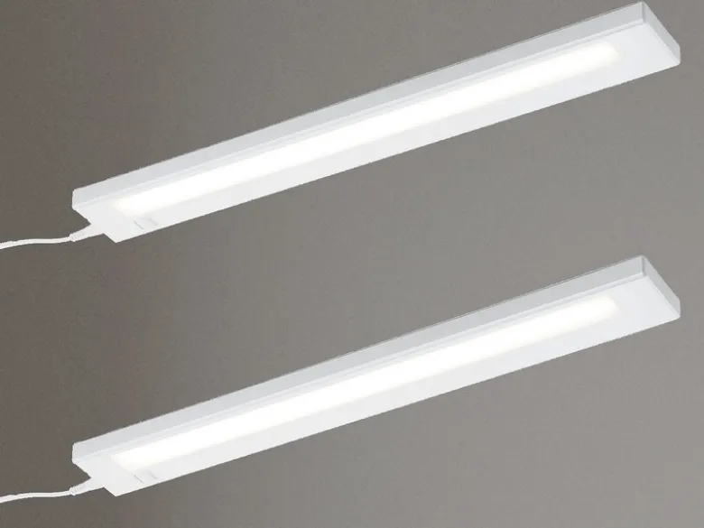 2er SET LED Unterbauleuchten flach mit 230V Direktanschluss, Länge 55cm
