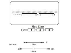 2er SET LED Unterbauleuchten mit Schalter & 230V Direktanschluss, Länge 84cm