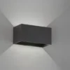 2er SET LED Updown Wandlampen Schwarz für Innen & Außen, Breite 20cm