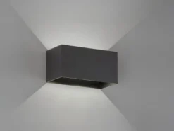 2er SET LED Updown Wandlampen Schwarz für Innen & Außen, Breite 20cm