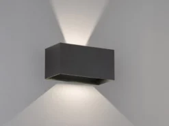 2er SET LED Updown Wandlampen Schwarz für Innen & Außen, Breite 20cm