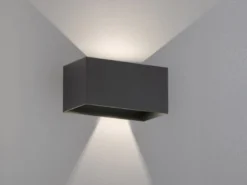 2er SET LED Updown Wandlampen Schwarz für Innen & Außen, Breite 20cm