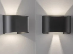 2er SET LED Updown Wandlampen Schwarz für Innen & Außen, Breite 18cm
