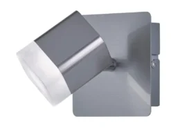 2er SET LED Wand- & Deckenstrahler Silber matt, Breite 10cm