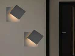 2er SET LED Wandlampen Schwarz verstellbar für indirekte Beleuchtung, Höhe 18cm