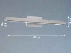2er SET LED Wandlampen Silber schwenkbar & dimmbar, Breite 60cm