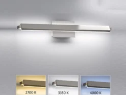 2er SET LED Wandlampen Silber schwenkbar & dimmbar, Breite 60cm