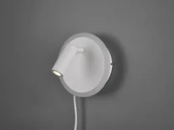 2er SET LED Wandlampen Weiß mit Leselampe & Stecker, Ø 15cm