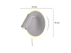 2er SET LED Wandlampen Weiß mit Leselampe & Stecker, Ø 15cm