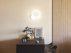 2er SET LED Wandlampen Weiß rund mit verstellbarem Ring, Ø 18cm