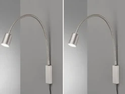 2er SET LED Wand Leselampen & Bettlampen mit Kabel und Stecker, Breite 6cm