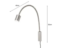 2er SET LED Wand Leselampen & Bettlampen mit Kabel und Stecker, Breite 6cm