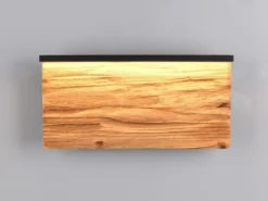 2er Set LED Wandleuchten aus Naturholz flach & dimmbar, Breite 30cm