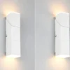 2er Set LED Wandleuchten für innen schwenkbar Weiß, Höhe 17cm