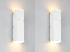 2er Set LED Wandleuchten für innen schwenkbar Weiß, Höhe 17cm