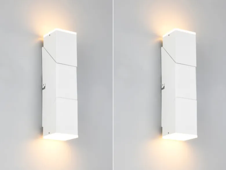 2er Set LED Wandleuchten für innen schwenkbar Weiß, Höhe 17cm