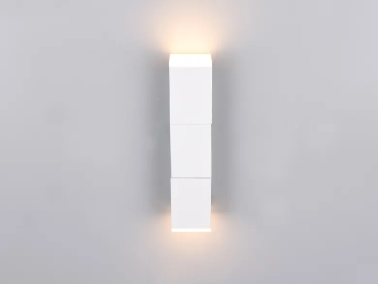 2er Set LED Wandleuchten für innen schwenkbar Weiß, Höhe 17cm
