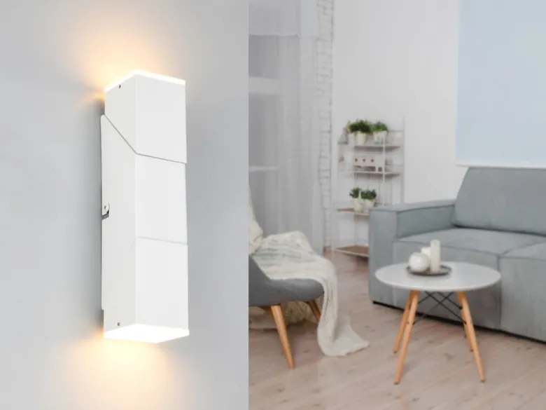 2er Set LED Wandleuchten für innen schwenkbar Weiß, Höhe 17cm
