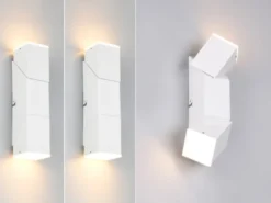 2er Set LED Wandleuchten für innen schwenkbar Weiß, Höhe 17cm