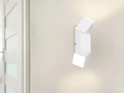 2er Set LED Wandleuchten für innen schwenkbar Weiß, Höhe 17cm