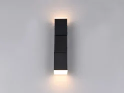 2er Set LED Wandleuchten für innen schwenkbar Schwarz, Höhe 17cm