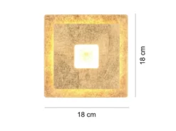 2-er Set LED Wandleuchten mit indirekter Beleuchtung Gold, Höhe 18cm