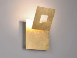 2-er Set LED Wandleuchten mit indirekter Beleuchtung Gold, Höhe 18cm