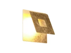 2-er Set LED Wandleuchten mit indirekter Beleuchtung Gold, Höhe 18cm