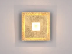 2-er Set LED Wandleuchten mit indirekter Beleuchtung Gold, Höhe 18cm