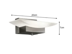 2er SET LED Wandleuchten Silber mit Schalter, dimmbar & CCT, Breite 20cm