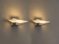 2er SET LED Wandleuchten Silber mit Schalter, dimmbar & CCT, Breite 20cm