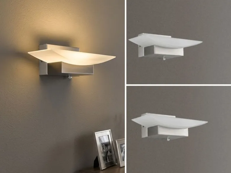 2er SET LED Wandleuchten Silber mit Schalter, dimmbar & CCT, Breite 20cm
