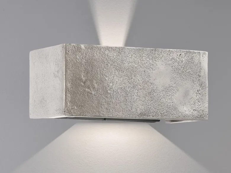 2er SET LED Wandleuchten Up Down, Silber Antik, verstellbares Licht, Breite 23cm