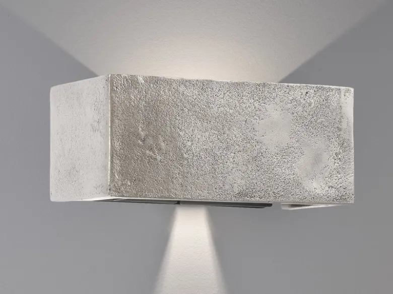 2er SET LED Wandleuchten Up Down, Silber Antik, verstellbares Licht, Breite 23cm