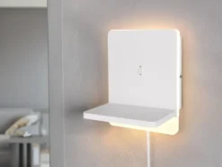 2er Set LED Wandleuchten Weiß mit Stecker, Schalter & Ladefunktion, Höhe 20cm