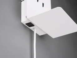 2er Set LED Wandspots Weiß mit Schalter, Stecker, USB Ladefunktion, Breite 16cm