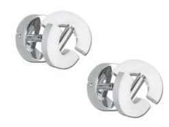 2er SET LED Wandstrahler Chrom, Spot drehbar, Breite 9cm