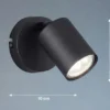 2er SET LED Wandstrahler Schwarz mit Schalter, Breite 8cm