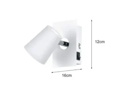 2er Set LED Wandstrahler Weiß mit Schalter, Breite 7,5cm