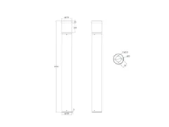 2er Set LED Wegeleuchten Anthrazit zur Reihenschaltung geeignet, Höhe 100cm