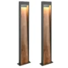2er Set LED Wegeleuchten in Anthrazit & Holzoptik, Höhe 100cm