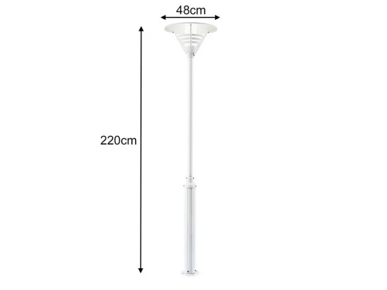 2er Set Mastleuchte / Gartenlaterne GEMINI, Höhe 220cm, E27, Alu weiß / Opalglas