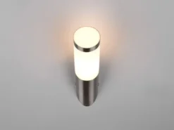 2er Set moderne LED Außenwandleuchten aus Edelstahl in Silber, Höhe 39cm