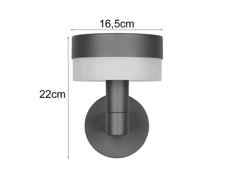2er Set moderne LED Außenwandleuchten aus Aluminium in Anthrazit, Höhe 22cm