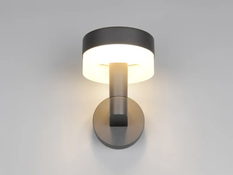 2er Set moderne LED Außenwandleuchten aus Aluminium in Anthrazit, Höhe 22cm