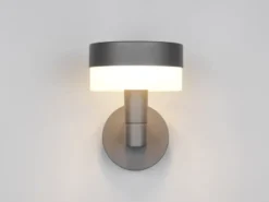 2er Set moderne LED Außenwandleuchten aus Aluminium in Anthrazit, Höhe 22cm
