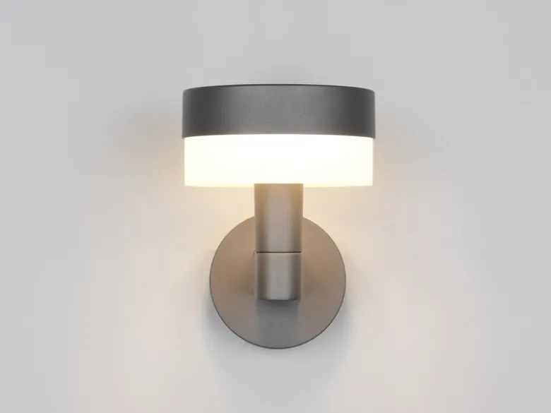 2er Set moderne LED Außenwandleuchten aus Aluminium in Anthrazit, Höhe 22cm