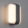 2er Set moderne LED Außenwandleuchten aus Metall Anthrazit, Höhe 16cm