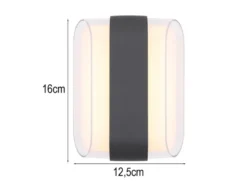 2er Set moderne LED Außenwandleuchten aus Metall Anthrazit, Höhe 16cm